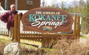 Lucien Douville with Kokanee Springs Cedar Sign